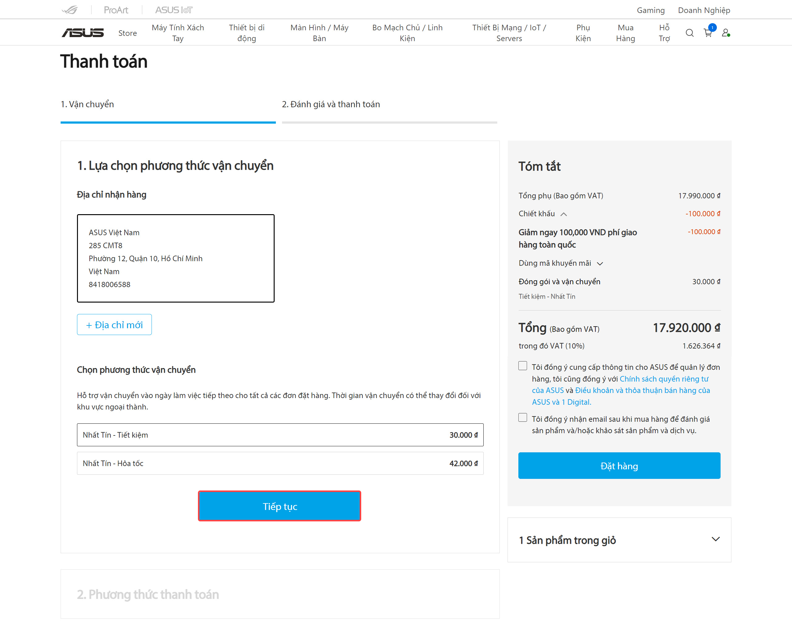asus-store-huong-dan-mua-hang-chon-phuong-thuc-van-chuyen