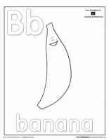 B is for Banana Coloring Page