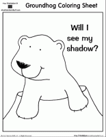 Groundhog Day Coloring Sheet: Will I See My Shadow?