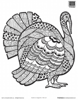 Detailed Turkey Advanced Coloring Page