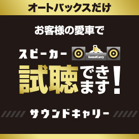 「近くの店舗へGo!」ご購入前にサウンドキャリーを使って車内でご試聴できます！