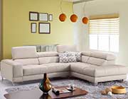 Light Grey Premium Leather Sectional Sofa J90