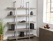 Open Gray Tall Bookcase by Unique Furniture