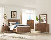 Modern Bed in Walnut Finish MS 816