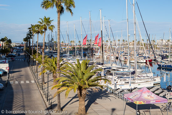 View of the marina area from Hotel Arts Barcelona.