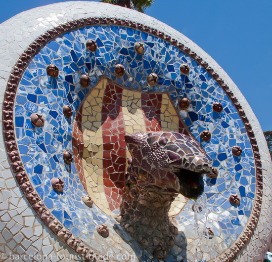 Gaudi ceramic Mosaic in Park Guell