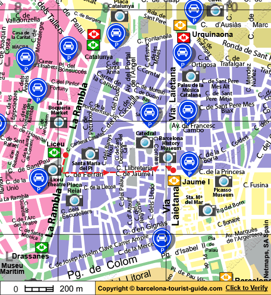 Hartă de localizare a Muzeului de Istorie din Barcelona din Barcelona, Spania