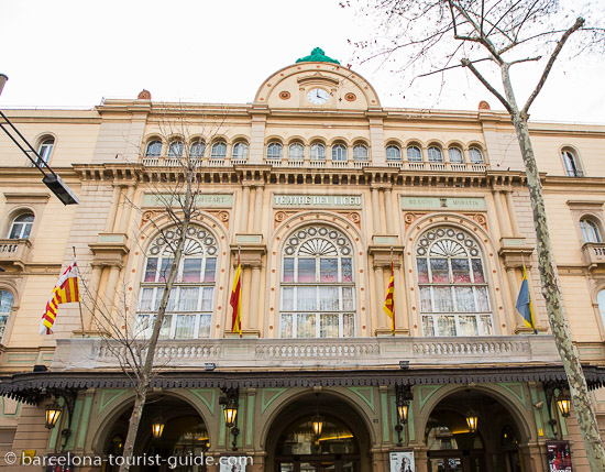 Liceu theatre in Barcelona on the Ramblas in Barcelona, Spain