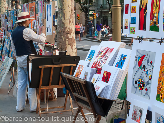 Street artist on La Rambla