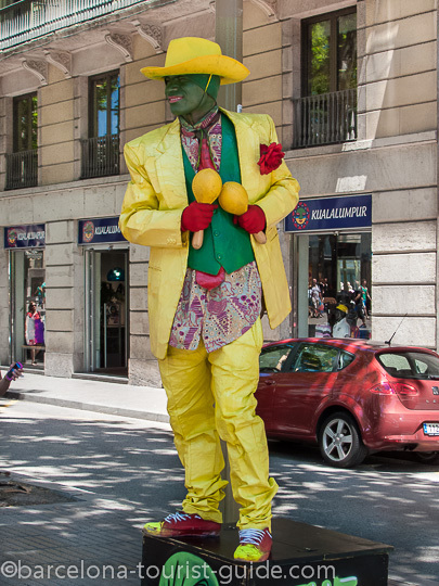 Gadekunstner på La Rambla