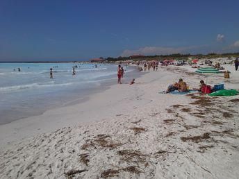 Italy, Tuscany, Rosignano beach, white sand