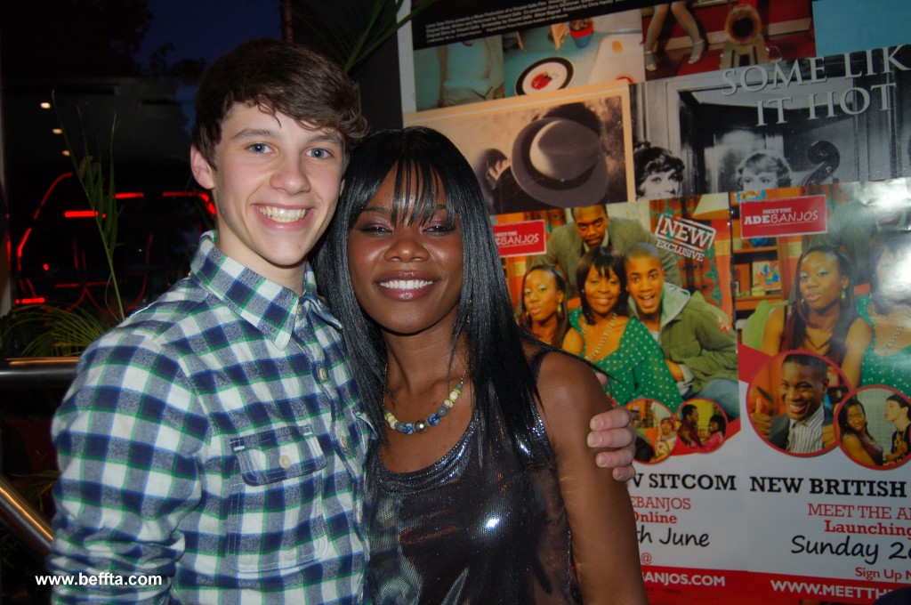 BEFFTA Member Ethel Elaka shared a moment with the happy Jordan Coulson who play Kevin, the annoying neighbour