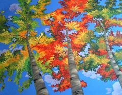 aspen trees painting picture image