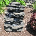 Alpine Rock Waterfall Fountain with LED Lights