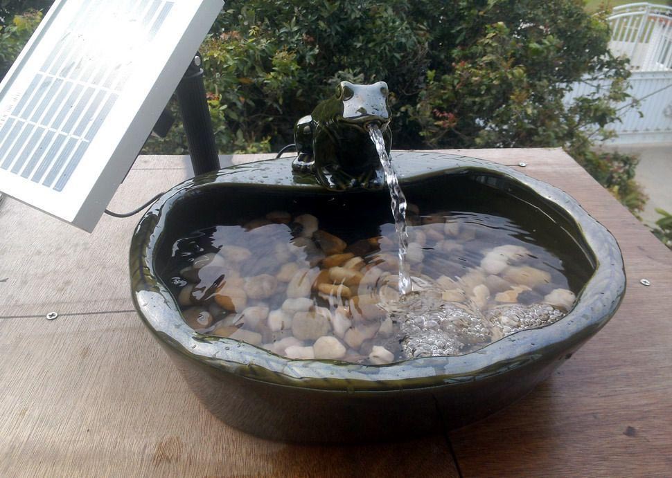 Solar Powered Frog Fountain