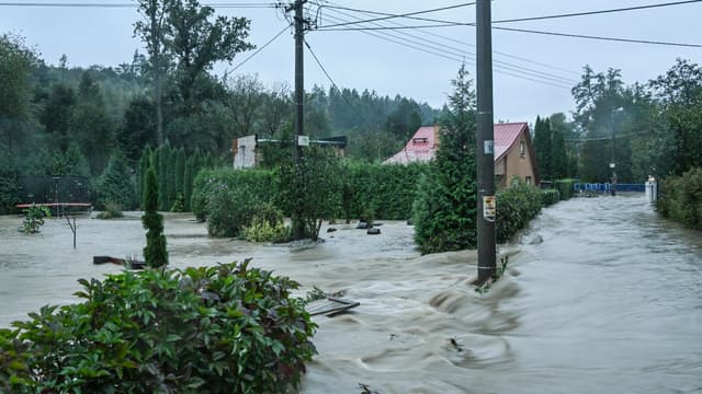 Des inondations à Ostrava, en République tchèque, lors du passage de la tempête Boris.