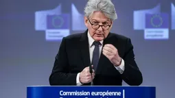 Le commissaire européen au Marché intérieur, Thierry Breton, le 16 mars 2023 à Bruxelles