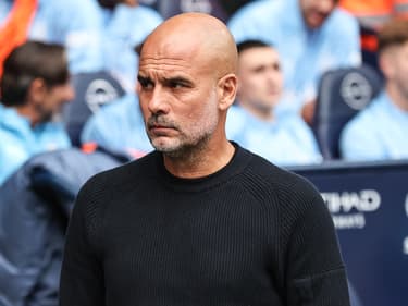 Pep Guardiola lors du match Manchester City-Brentford (2-1, Premier League), le 15 septembre 2024