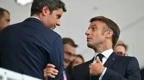 Emmanuel Macron et Gabriel Attal lors de la cérémonie d'ouverture des J0 de Paris le 26 juillet 2024