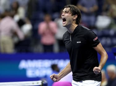  Taylor Fritz après sa qualification pour la finale de l'US Open, le 06/09/2024