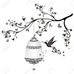 Bird Flying Out of Cage-Drawing