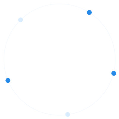 a big circle with blue and white dots