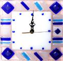 Decorative clock for any interior.Fusing, Swarovski crystals, hand made.