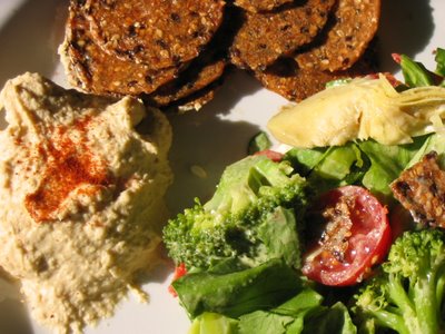 hummus and salad