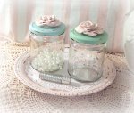 So Shabby Pink Signature Rose Studded Jars