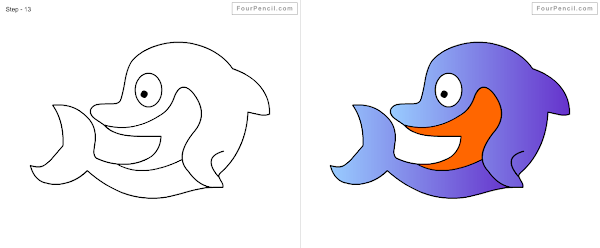 How to draw Dolphin - slide 1