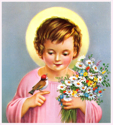 postal retro Niño Jesús