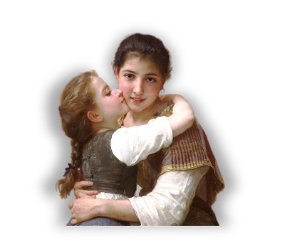 niñas vintage Bouguereau formato png