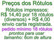 Preços dos Rótulos