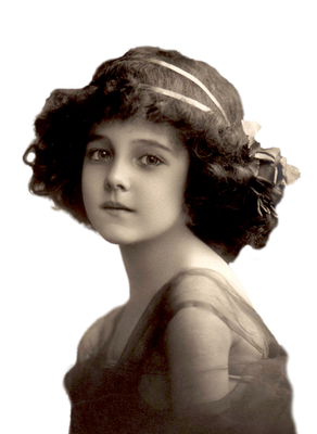 niña vintage en formato png con fondo transparente