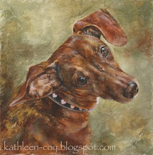 A painting of Twix by Kathleen Coy