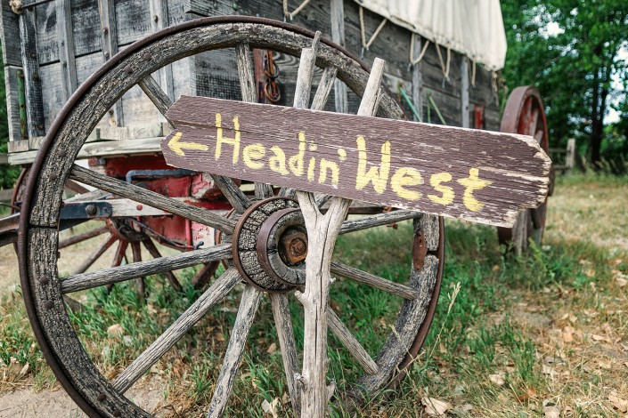 Covered Wagon Heading West Nebraska