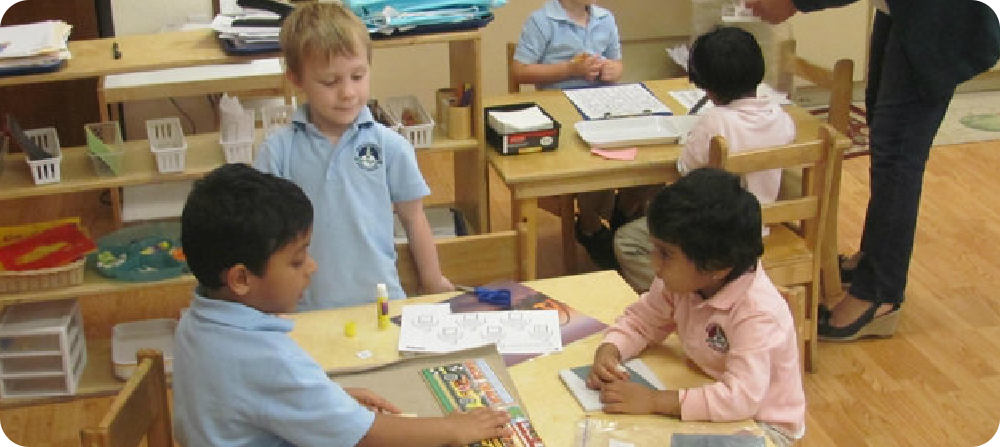 kids coloring some drawing books