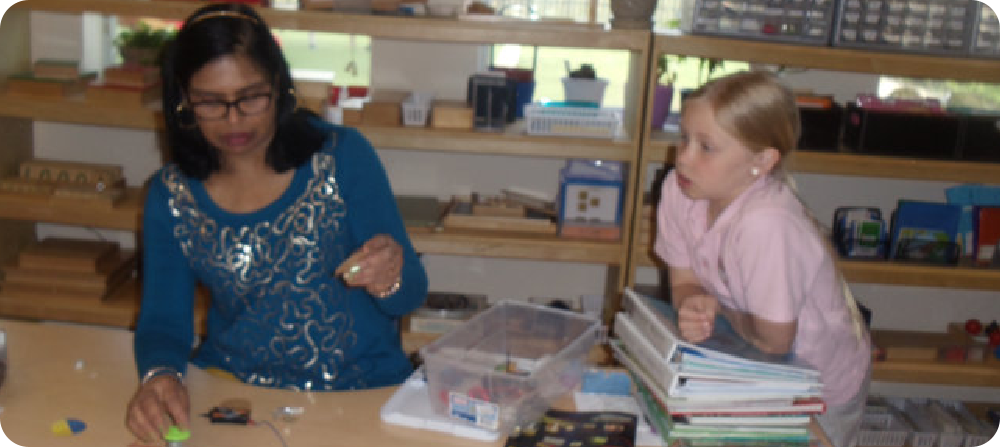 teacher and a cute little girl