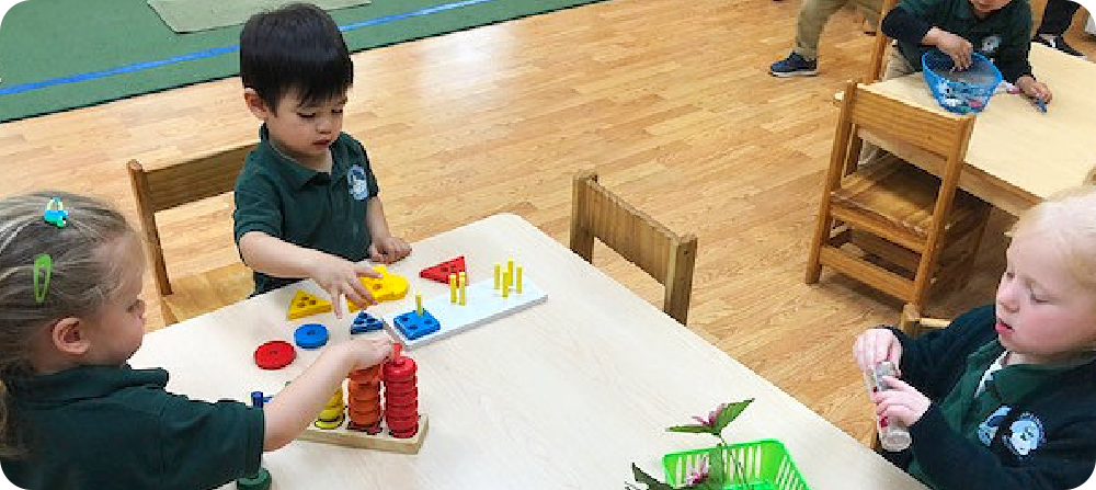 kids playing on a table