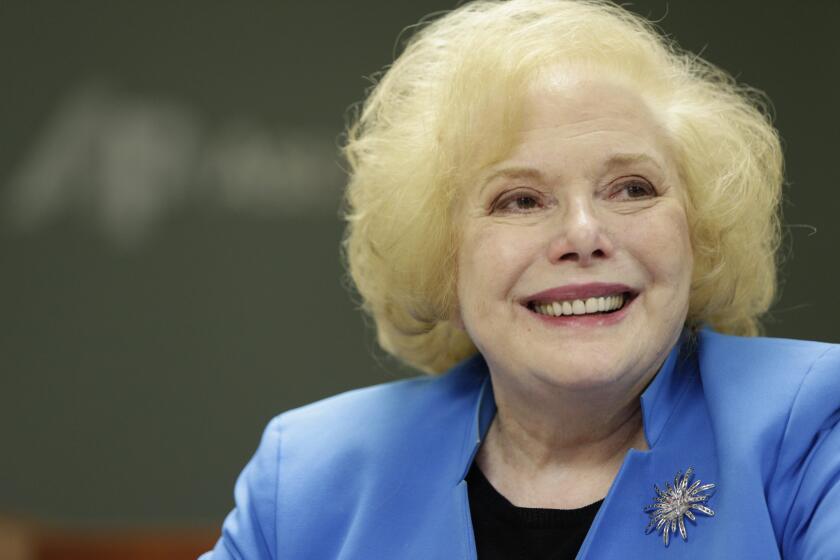 FILE - Associated Press retired Special Correspondent Linda Deutsch poses for a photo in Los Angeles, June 6, 2019. (AP Photo/Damian Dovarganes, File)