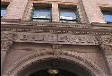 Click to enlarge  Bradbury Building sign. Photo (c) Gnomus, Aug 2001