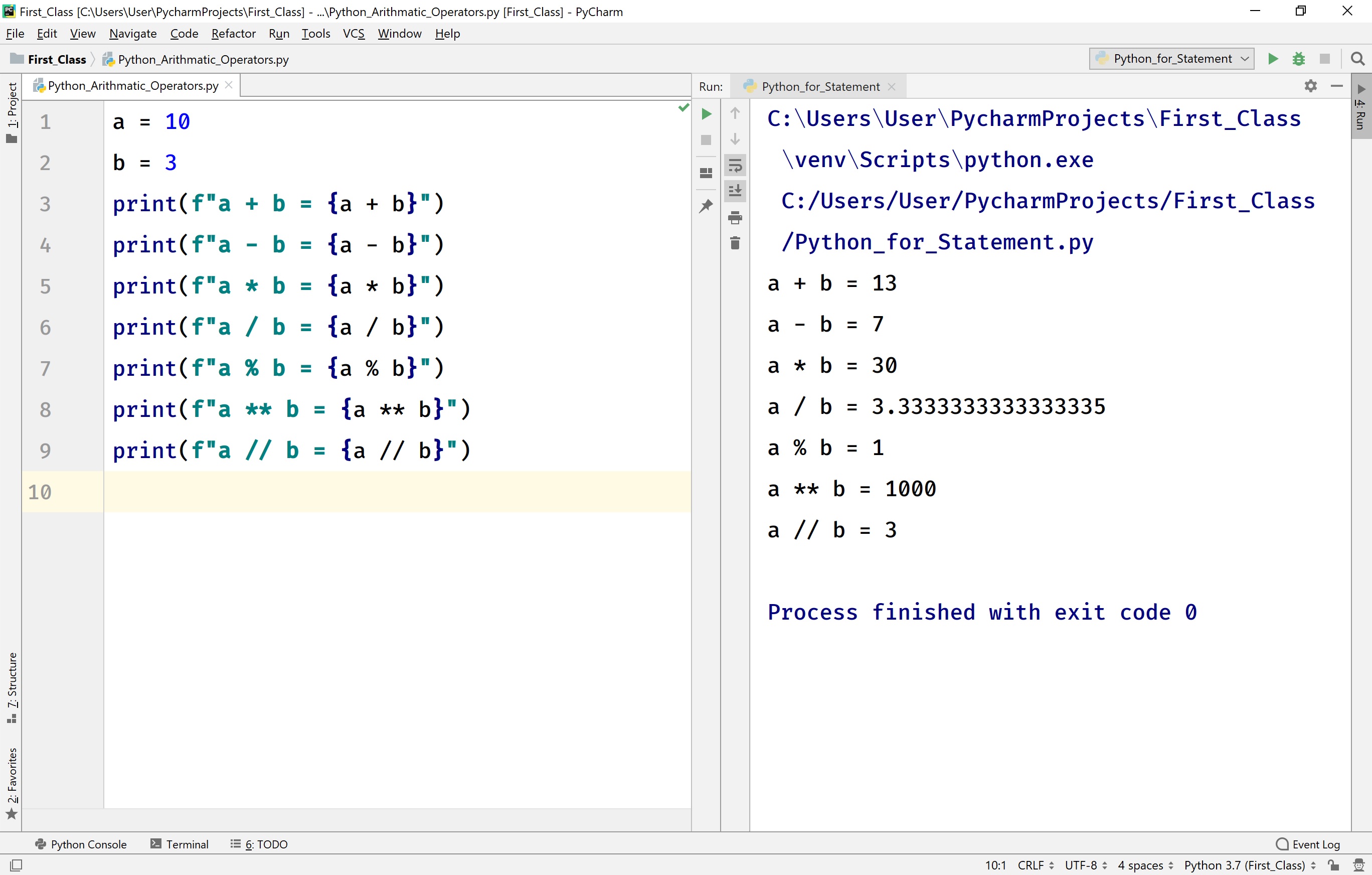 Python Arithmetic Operators