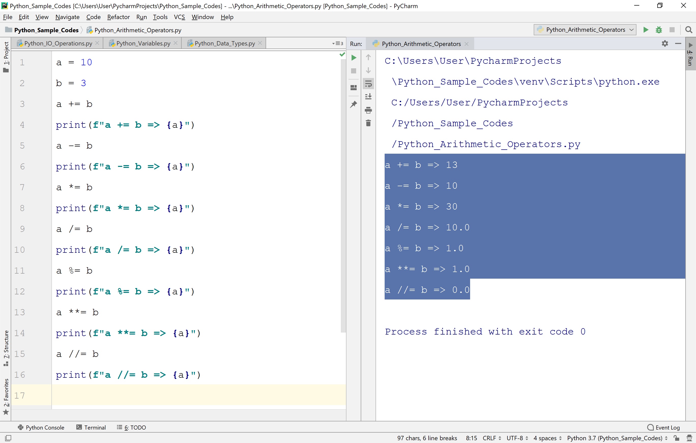 Python Assignment Operators