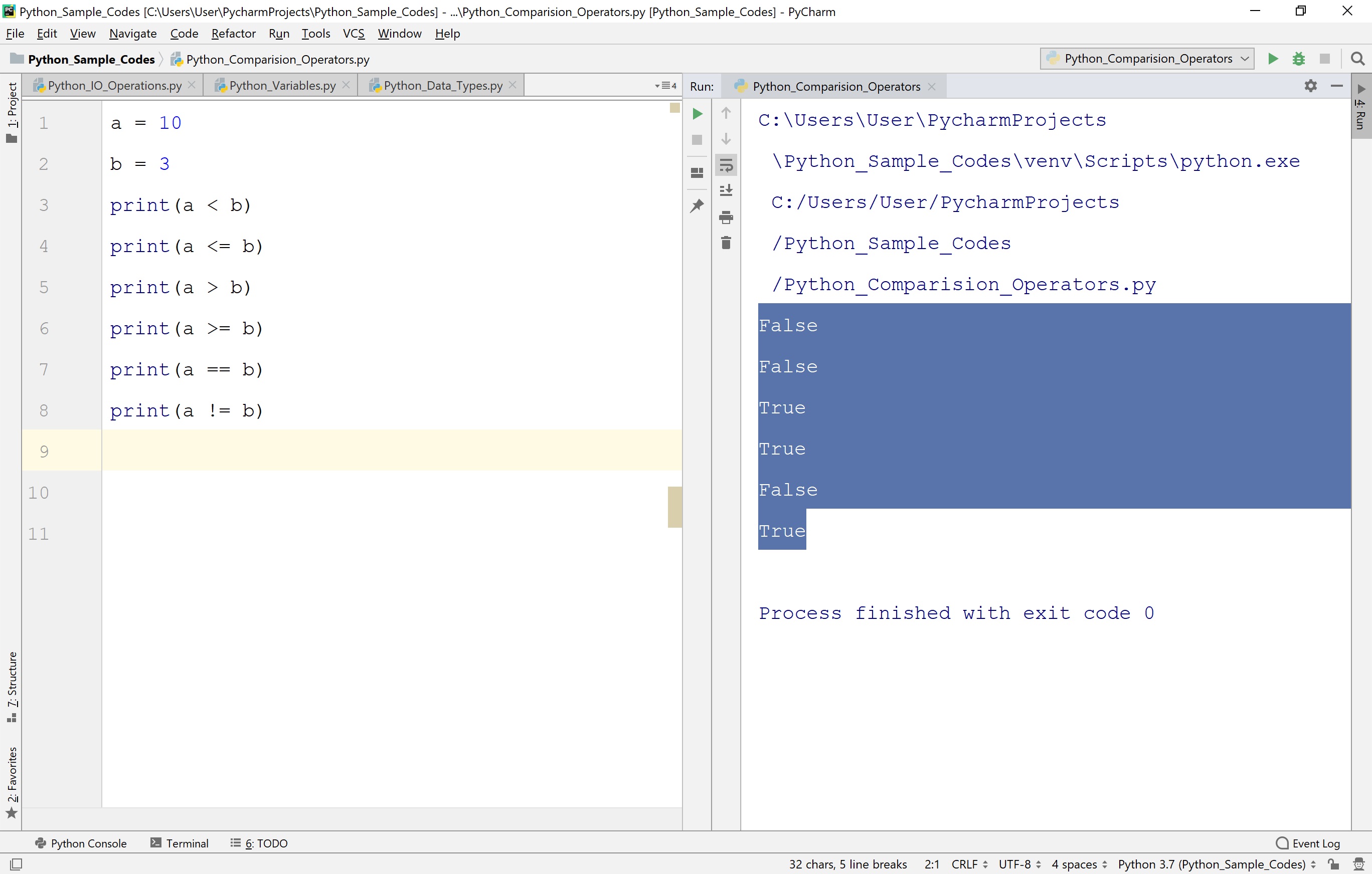 Python Comparison Operators