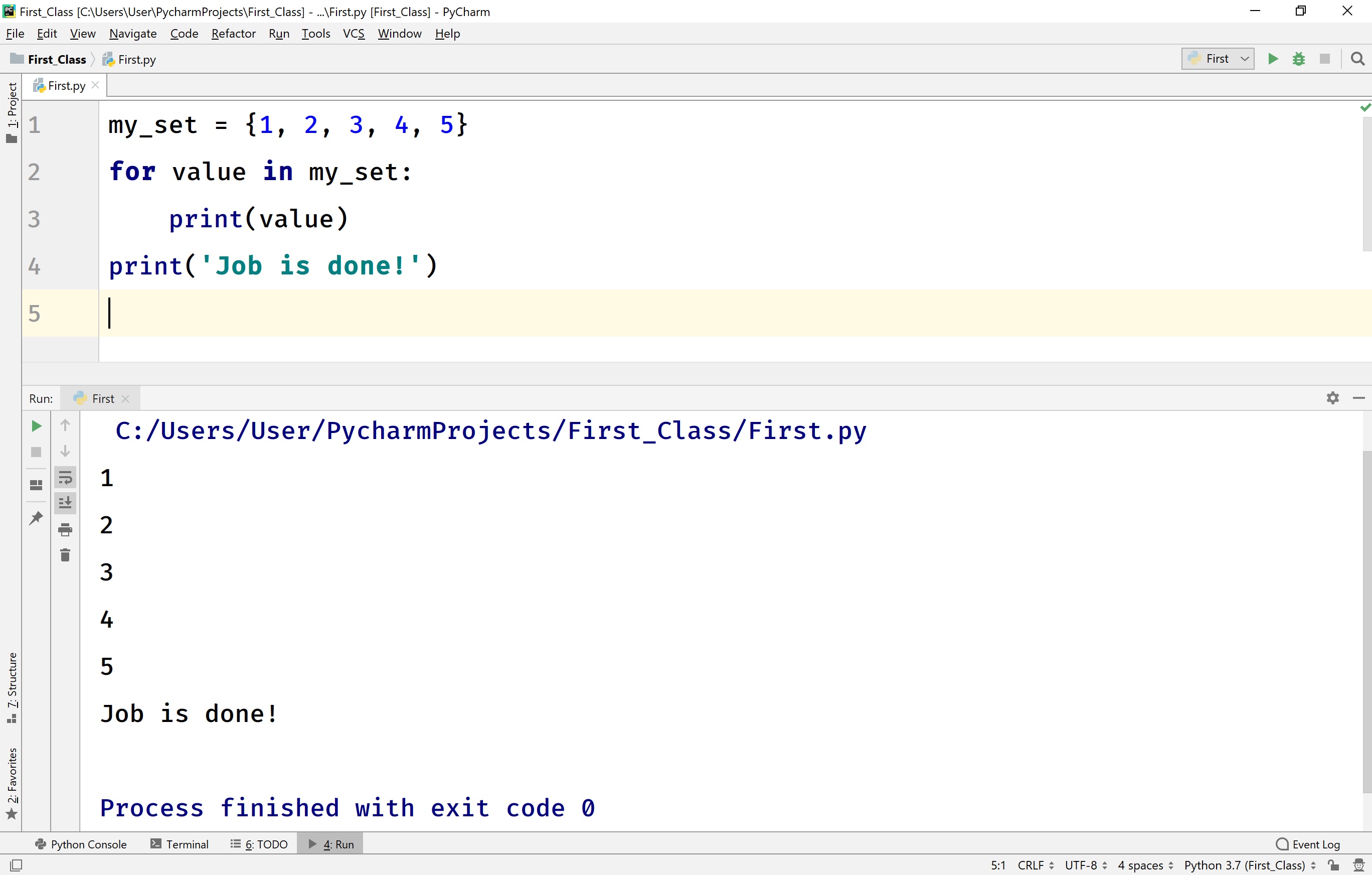 Python for statement