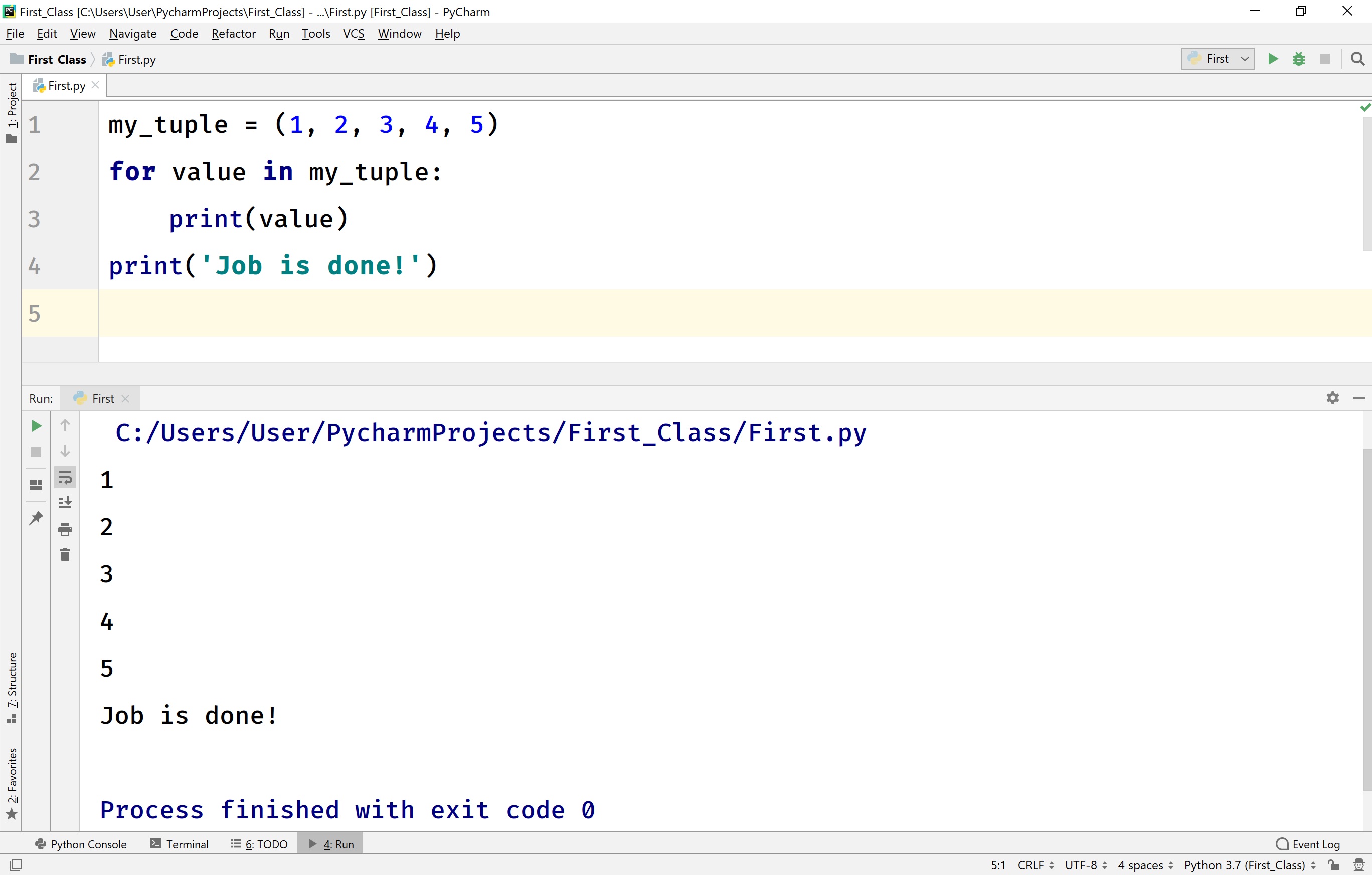Python for statement