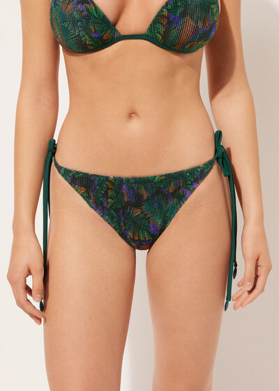 Bikinihose mit schmalen Bändchen Night Foliage