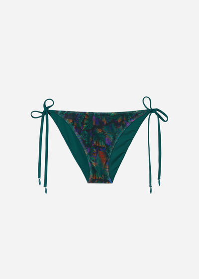 Bikinihose mit schmalen Bändchen Night Foliage