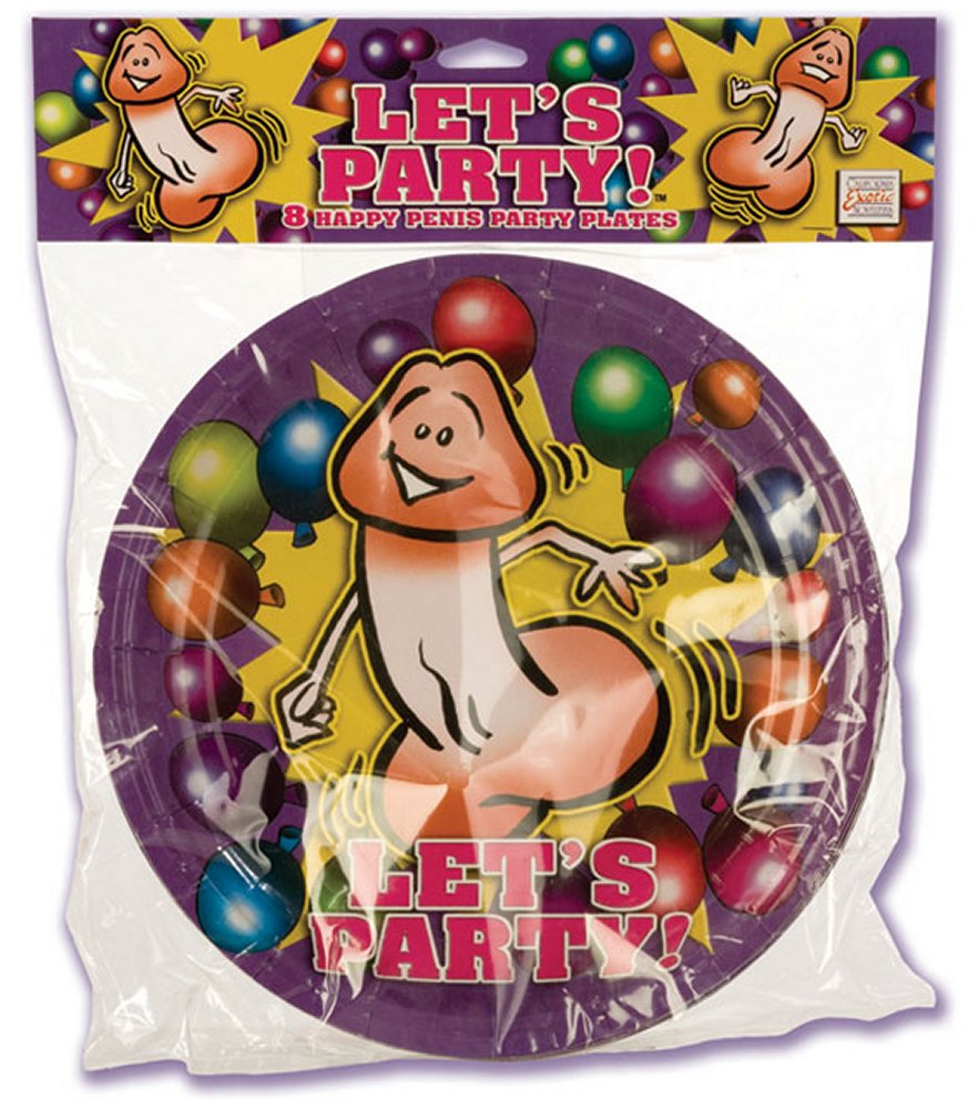 Let's Party Happy Penis Dinner Size Plates