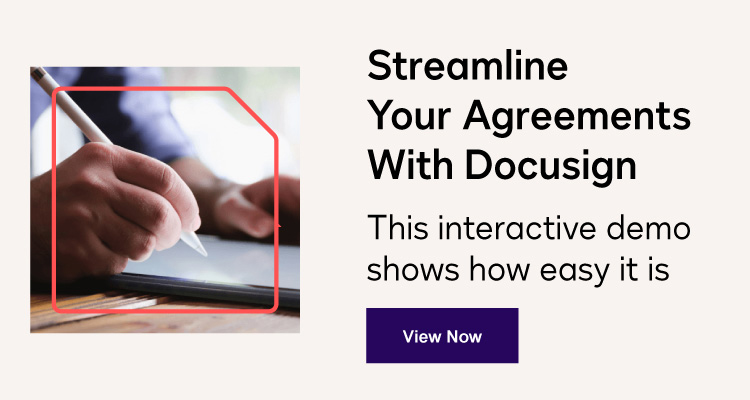 streamline agreement with docusign - view interactive demo